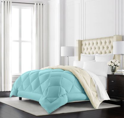 Blue White Microfiber Comforter Queen Size 100% Microfiber Duvet Cover Set