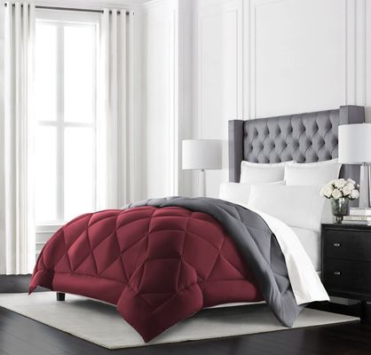 Soft 80gsm 90gsm Solid Microfiber Comforter Bicolour Microfiber Duvet Set Queen Size