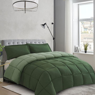 Tumble Dryable Bicolor Soft Microfiber Comforter Reversible Microfiber Quilt Set