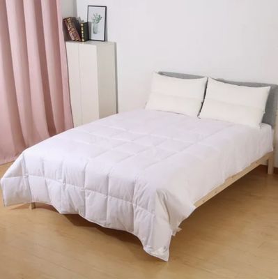 White Home King Size Solid Microfiber Comforter With Piping Duvet Quilt