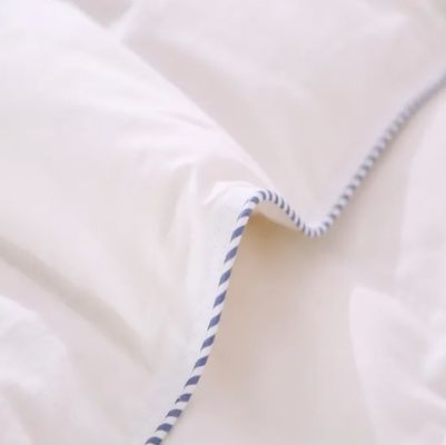 White Home King Size Solid Microfiber Comforter With Piping Duvet Quilt