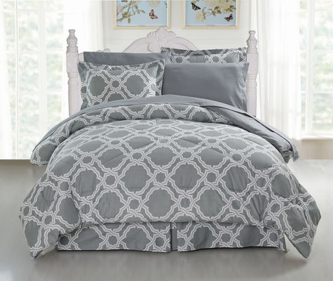 Grey Printed Microfiber Comforter Queen Size 100% Microfiber Down Comforter Washable