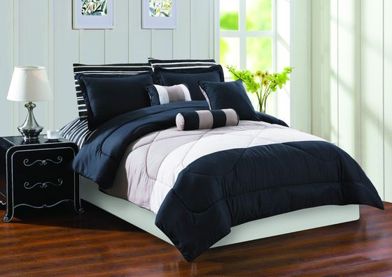 Home Black White Printed Microfiber Comforter Queen Size Microfiber Quilt For Winter