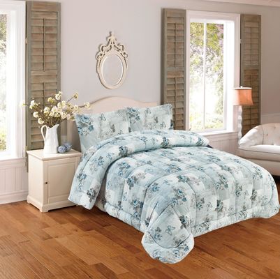Flower Printed Microfiber Bed Sheet Queen Size Microfiber Comforter Cover Easy Care