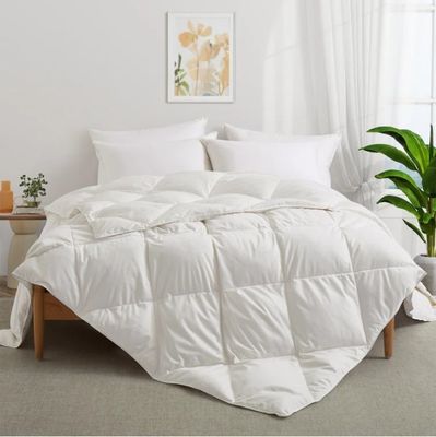 White Stitched Bedding Set Cotton Comforter All Season Lightweight Duvet