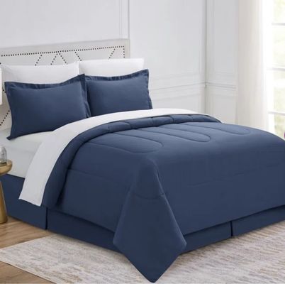 Navy Premium All Season 100% Cotton Comforter with Cozy Polyester Fill