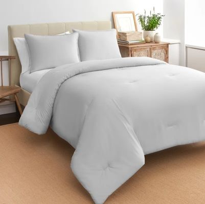 Solid 100% Cotton Comforter Hypoallergenic Comforter High Softness