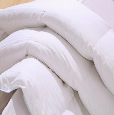 100% Cotton 233t Hotel Quilted Down Comforter Satin Stripe