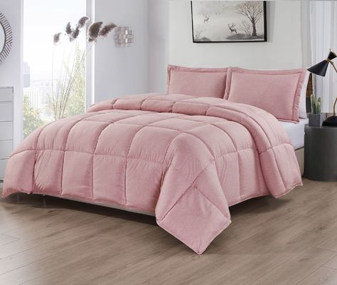 Pink Plain Hypoallergenic Cationic Polyester Comforter Washable Bedding Customized Color
