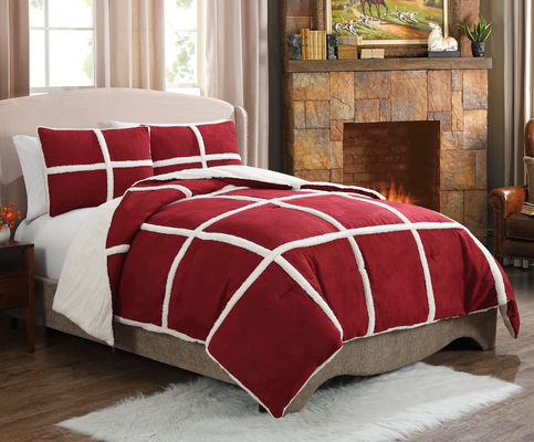 Super Soft Fleece Comforter Machine Washable Solid Suede Suede Comforter Set