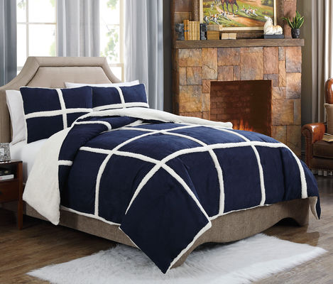 Blue Fleece Comforter Plush Bedspread Coverlet For Cozy Winter Nights