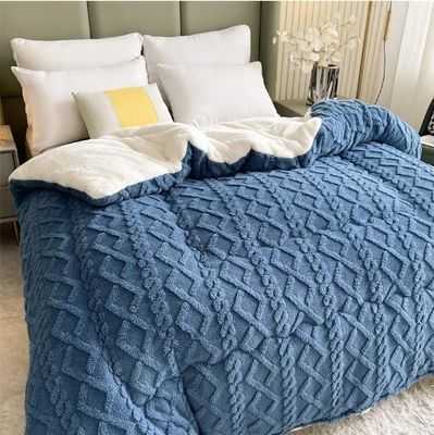 Cozy Sherpa Soft Fleece Bedding King Size Quilted Comforter 150gsm - 400gsm Polyester Filling