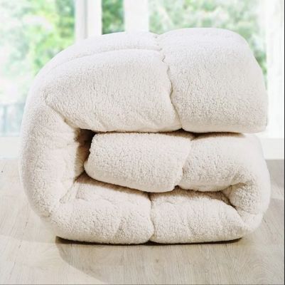 Soft Double Side Fleece Comforter Cashmere Sherpa Quilt Microfiber Bicolor