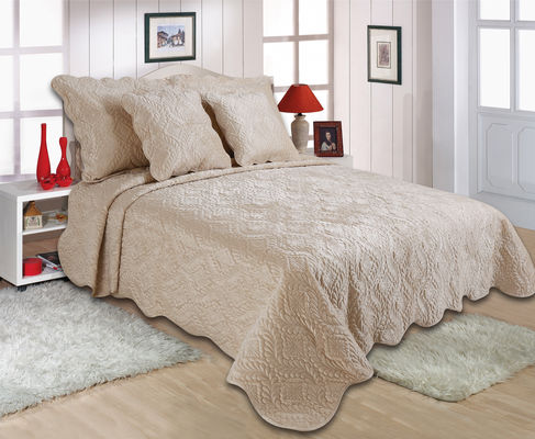 Soft Velvet Reversible Ultrasonic Bedspread Hypoallergenic Floral Striped Pattern