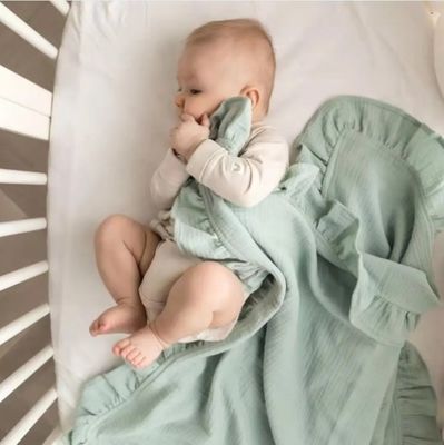 Cotton Flannel Newborn Bedding Breathable Soft Baby Blankets With Microfiber Filling
