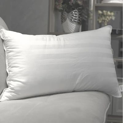 Machine Washable All Cotton Pillows Polyester Down Filling Satin Stripe Pillow