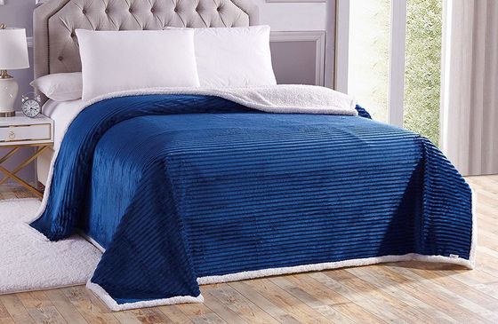All Season Blue Flannel Bedding Set Bedspread Blanket For Adults Children Home Use