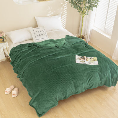 Adult Bed Sofa Chair Coral Fleece Blanket Solid Cozy Jacquard Coral Fleece Bedding