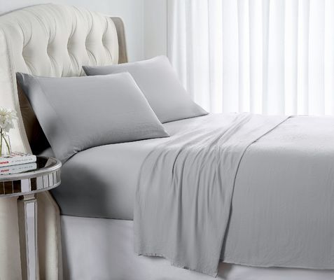 Breathable Gray Microfiber Bed Sheet Set Machine Washable Soft Microfiber Sheet Set
