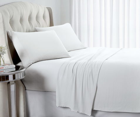 Soft Hypoallergenic Microfiber Fabric Bed Sheets In White Gray Beige Blue Custom Colors