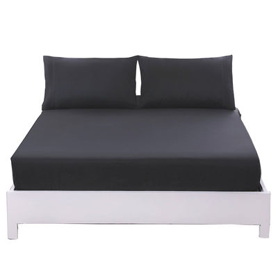 Machine Washable Plain Cotton Bed Sheet Set 233 300 400 Thread Count Plain Bedsheets