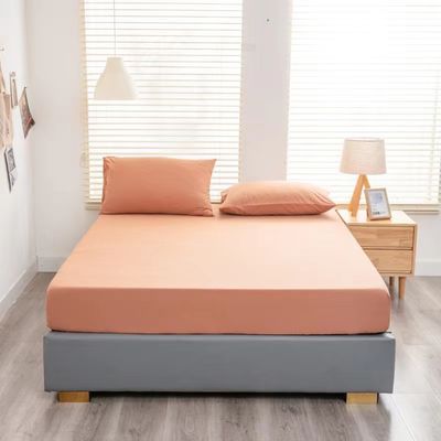 Hypoallergenic Plain Cotton Bed Sheet Set With 1 Fitted Sheet Cotton Bedsheet Queen Size