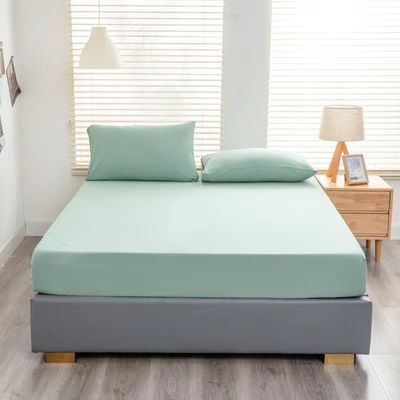 Custom Color All Season Cotton Bed Sheet Set Hypoallergenic Plain Style in 233/300/400 Thread Count