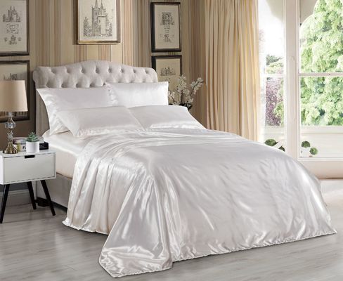 Breathable Satin Bed Sheet Super Soft Modern Microfiber Satin Sheet Set Queen