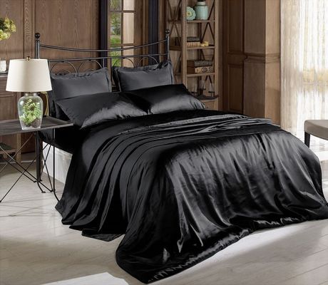 Soft Satin Sheets King Set Fade Resistant Satin Sheets For Queen Bed All Season Machine Washable Customer Color
