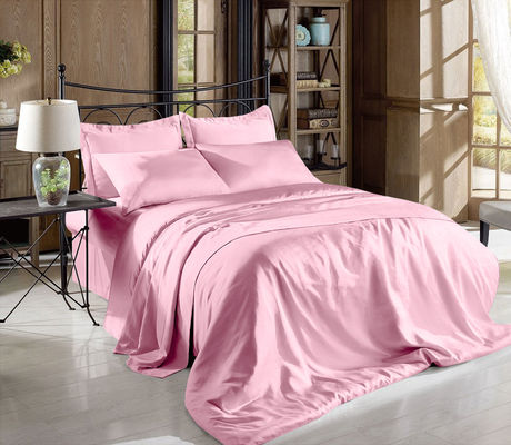 Fade Resistant White Silky Satin Bed Sheet Set Satin Flat Sheet Sateen Weave