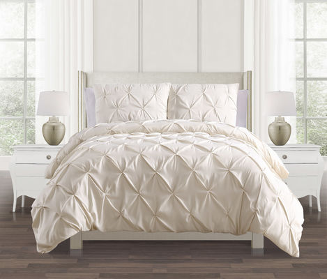 Wrinkle Resistant Pleated 100 Microfiber Duvet Cover Set With Fade Resistance