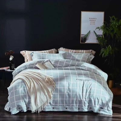 Soft Cotton Printed Duvet Cover Set With Zipper Closure For Modern Bedroom DéCor