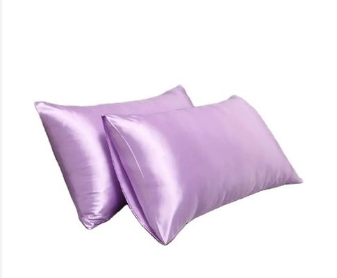 Set Of 2 Solid Satin Luxury Pillow Cases Hypoallergenic Machine Washable Bed Pillow Covers
