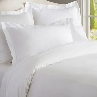 Solid Color 100% White Cotton Pillowcases Set Luxury Silk Pillowcase With Envelope Closure