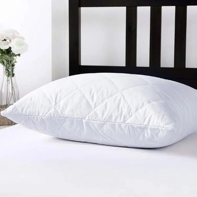 100% Cotton Quilted Beige Pillow Covers Hidden Zipper Hypoallergenic Pillow Cases