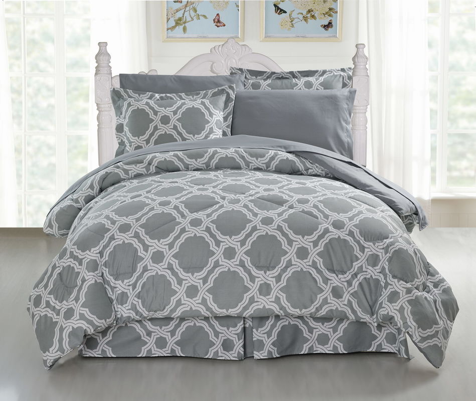 Grey Printed Microfiber Comforter Queen Size 100% Microfiber Down Comforter Washable