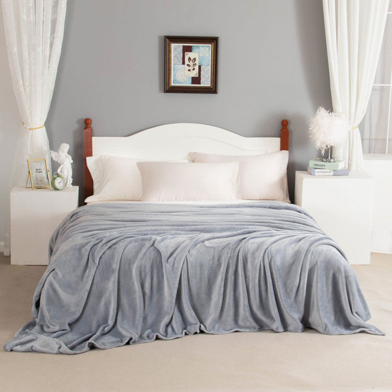 Soft Jacquard Coral Fleece Throw Blankets Comfortable Breathable Coral Fleece Throw Solid