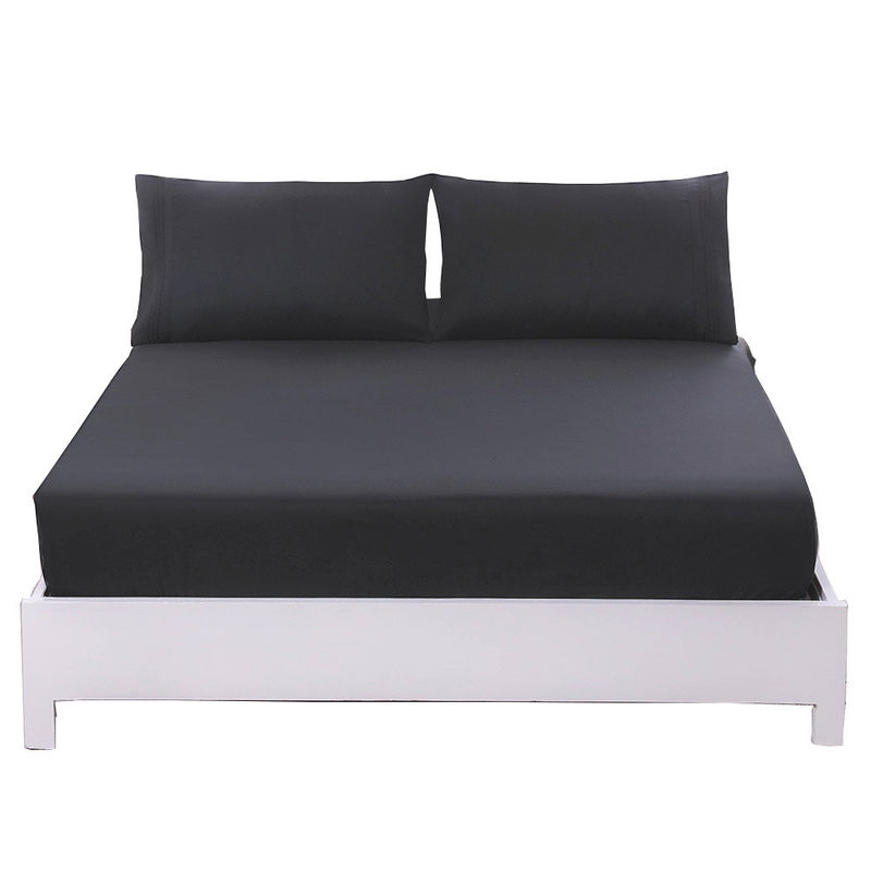 Machine Washable Plain Cotton Bed Sheet Set 233 300 400 Thread Count Plain Bedsheets