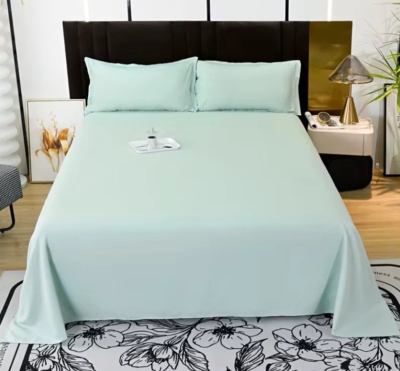 Customized Color Plain Cotton Bed Sheet Sets with Hypoallergenic Design
