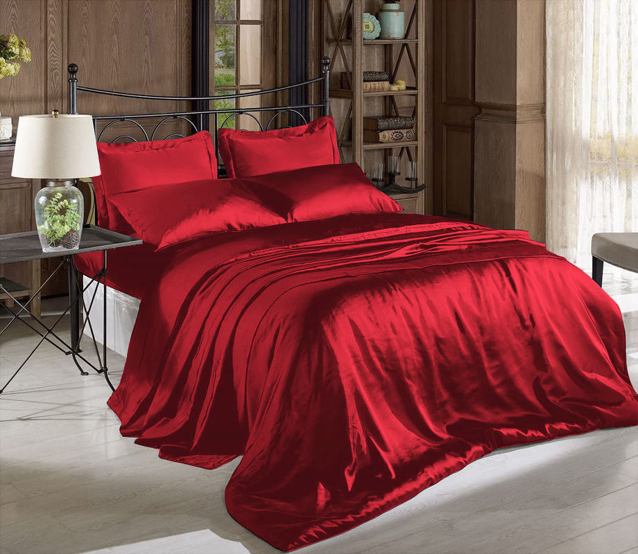 All Season Hypoallergenic Twin Size Satin Sheets Machine Washable Satin Silk Bed Sheets