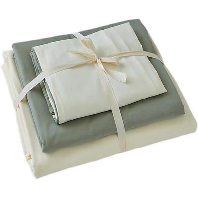 Juego de sábanas de cama de microfibra blancas, grises y beiges, resistentes a la decoloración, teñidas en color liso